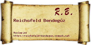 Reichsfeld Bendegúz névjegykártya
